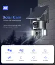 AADI Dual Lens 4K PTZ Camera WIFI with Solar Panel