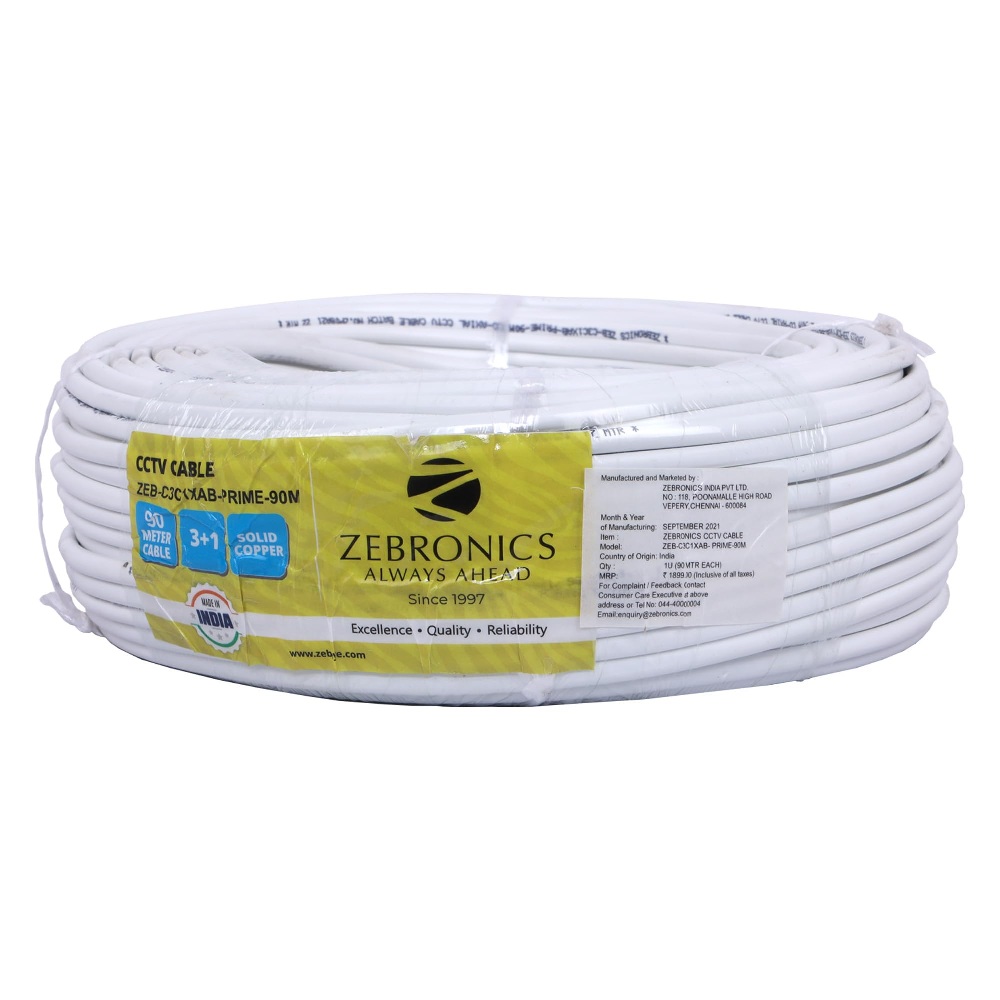 ZEBRONICS 1+3 90M INDOOR CCTV CABLE