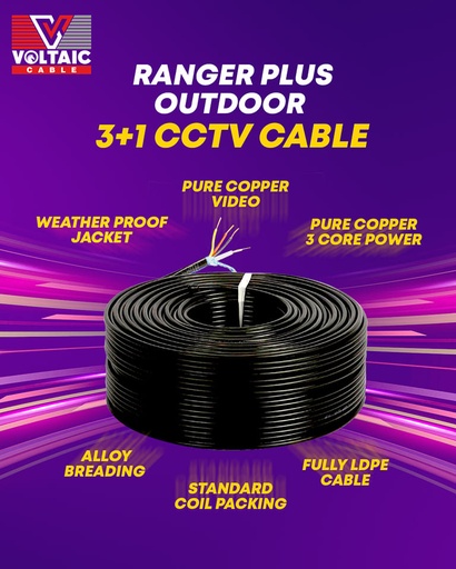 VOLTAIC 1+3 90M OUTDOOR CCTV CABLE